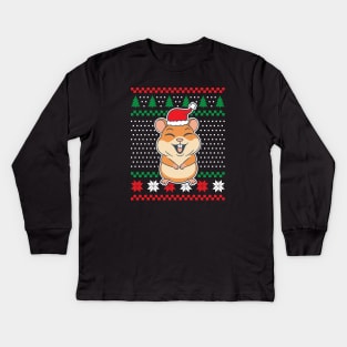 Ugly Christmas Sweaters Hamster Laughing Kids Long Sleeve T-Shirt